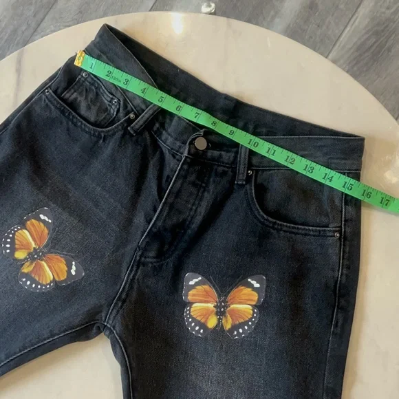 MNML Slim Straight Graphic Butterfly Jeans. - Picture 9 of 14